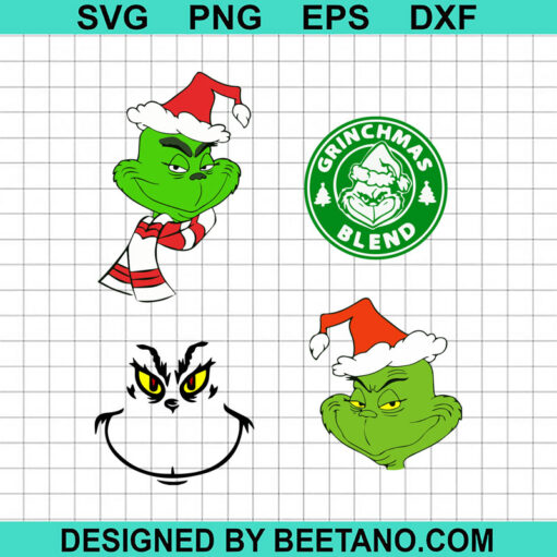 Grinch Bundle Christmas SVG, Christmas Blend SVG, Grinch Face SVG