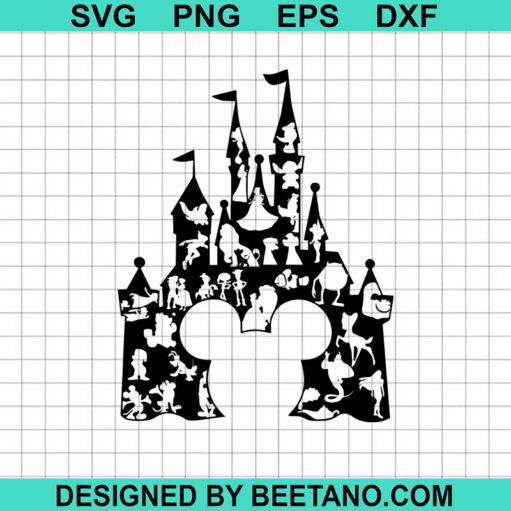 Disney Characters Castle SVG