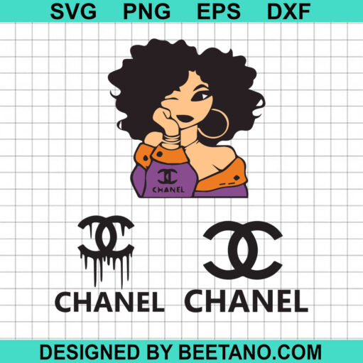 Chanel logo black girl SVG, Chanel logo SVG, Black women chanel SVG