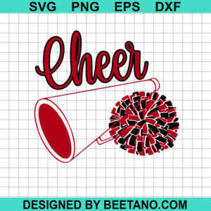 Cheer megaphone with pom pom SVG, Cheerleaders SVG, Cheerleaders ...