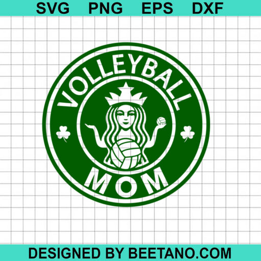 Volleyball Mom Coffee Logo SVG