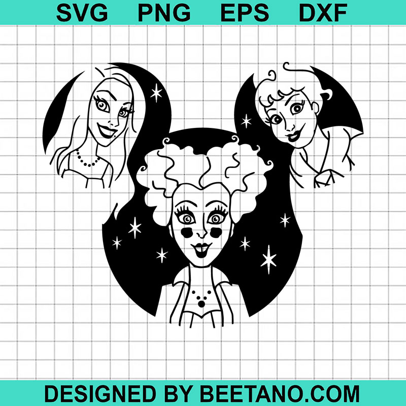 Hocus Pocus Mickey Ears SVG, Sanderson Sisters SVG, Halloween Mickey