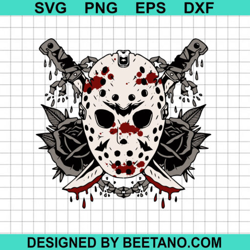 Jason voorhees floral SVG, Jason voorhees halloween SVG, Friday the 13th SVG file