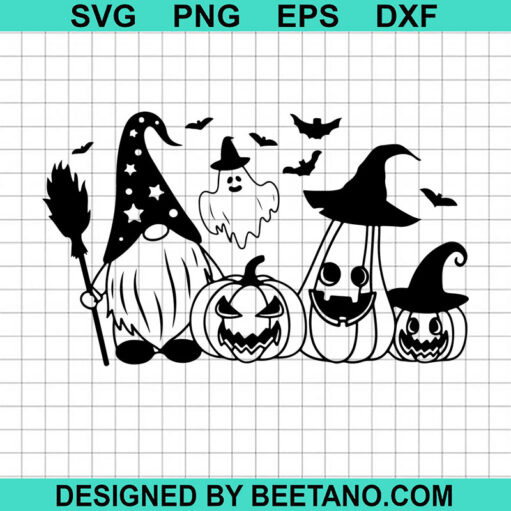 Gnome Halloween SVG, Gnome And Pumpkin Halloween SVG, Gnome Boo SVG