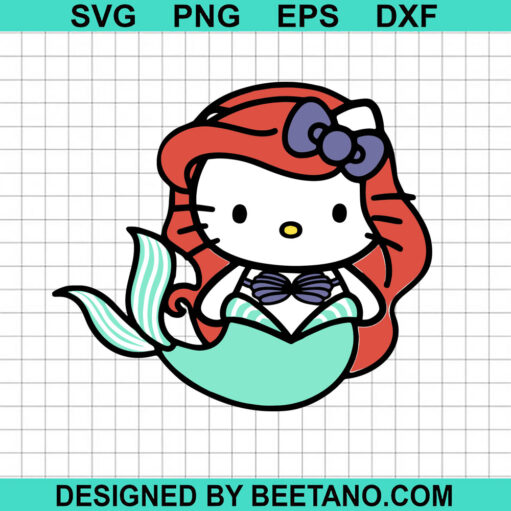 Hello kitty Mermaid SVG, Mermaid Cat SVG, Hello kitty SVG file
