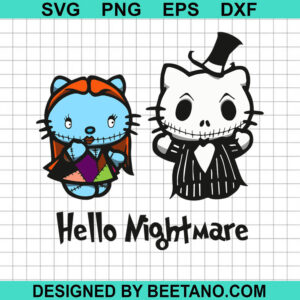 Hello kitty nightmare before christmas SVG, Hello kitty Jack and Sally