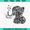 Mandala Baby Elephant Love SVG
