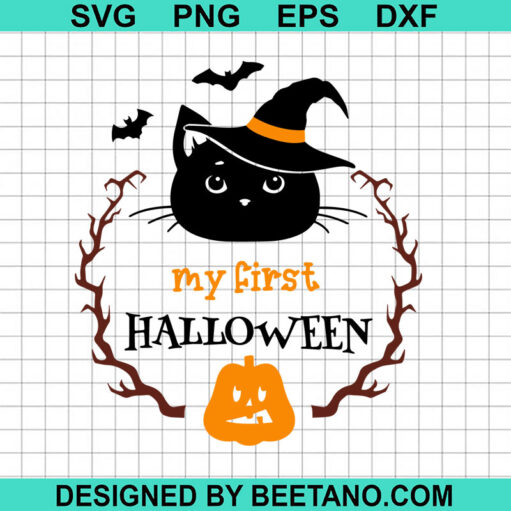 My First Halloween SVG, Cat Halloween SVG, 1st Halloween SVG