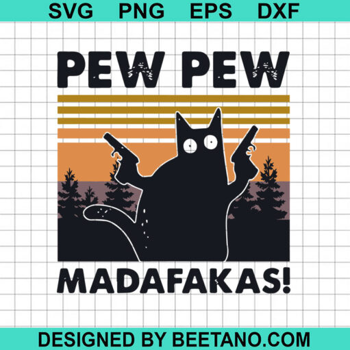 Pew Pew Madafakas Black Cat SVG