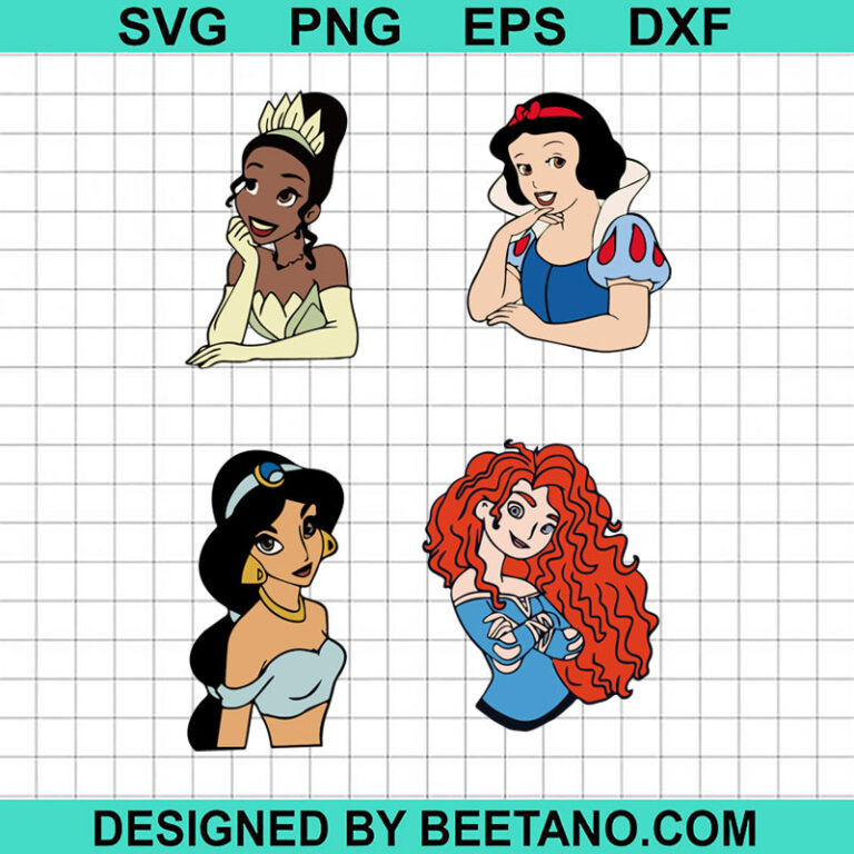 Disney Princess Bundle SVG, Snow White Princess SVG, Tiana Princess SVG