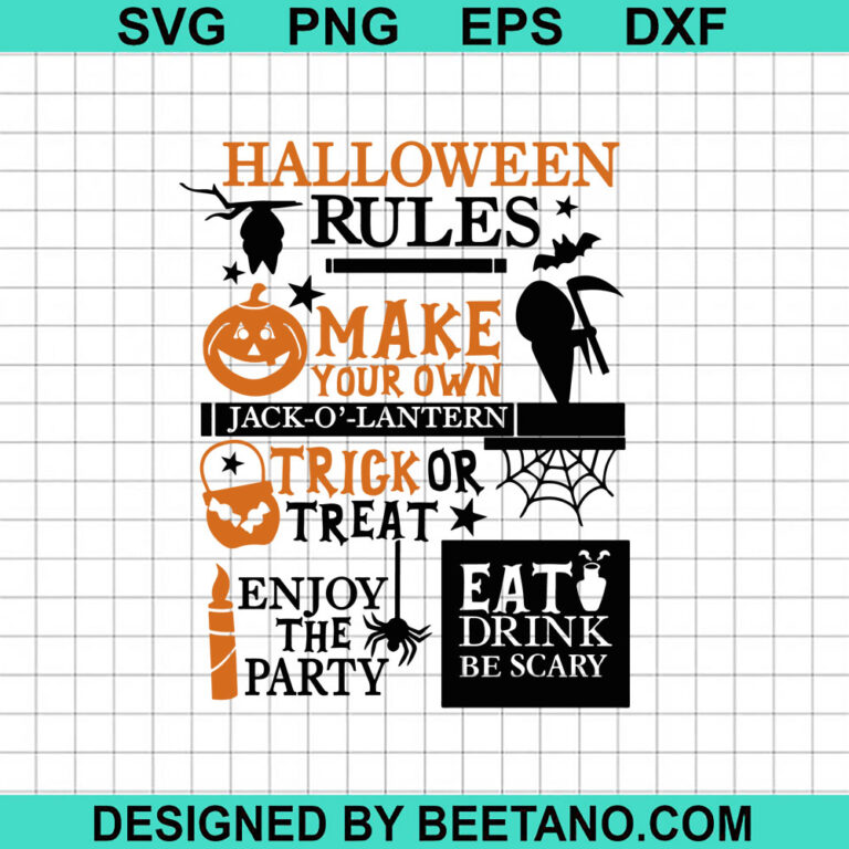 Halloween Rules SVG, Trick Or Treat SVG, Halloween Jack O Lantern SVG