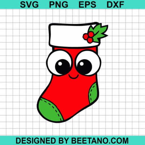 Christmas Stocking SVG, Cute Christmas Sock SVG, Christmas Sock SVG