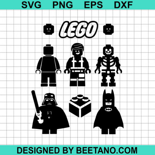 Lego movie character SVG, Lego batman SVG, Star wars Lego SVG cut file