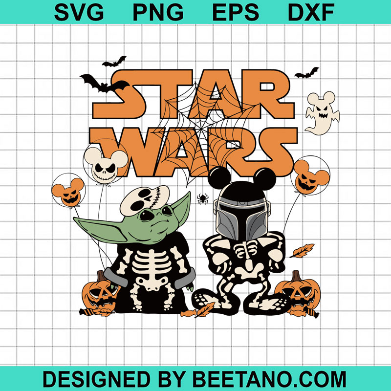 Star Wars Characters Halloween SVG, Skeleton Star Wars SVG, Skeleton