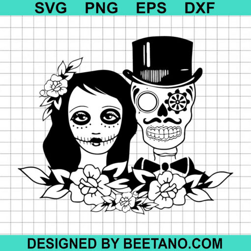Skeleton Couple Halloween Svg