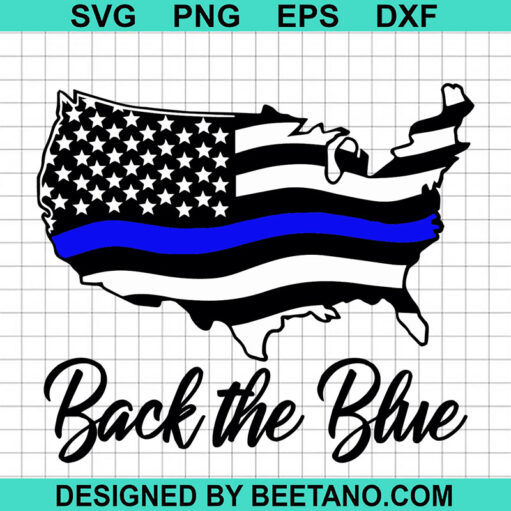 Back the blue american SVG, American flag blue SVG, Police blue SVG
