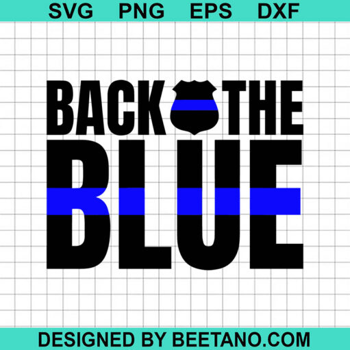 Back the blue police badge SVG