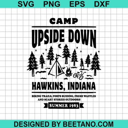 Camp Upside Down Hawkins Indiana Svg