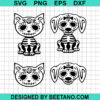 Cats and dogs sugar skull SVG