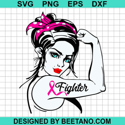 Rosie The Riveter Breast Cancer SVG, Rosie The Riveter Fighter SVG, Pink Ribbon SVG