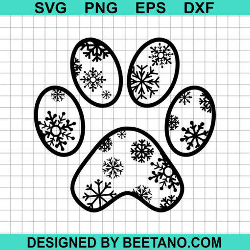 Snowflake Dog Paw Svg