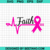 Breast Cancer Faith Heartbeat Svg