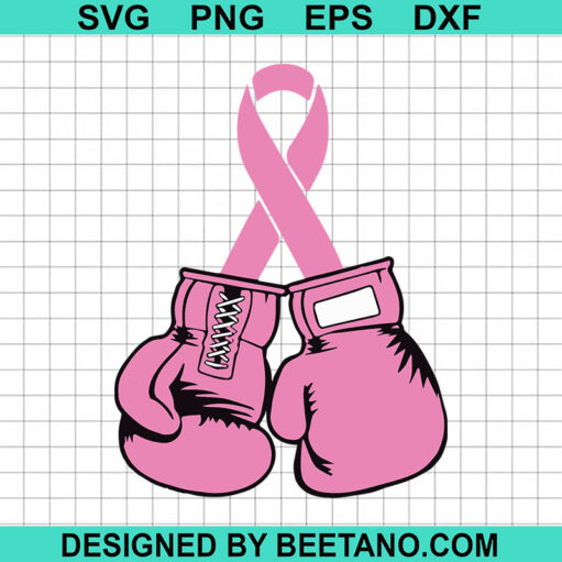 Breast Cancer Boxing Gloves SVG, Boxing Gloves Pink Ribbon SVG, Breast Cancer Awareness SVG
