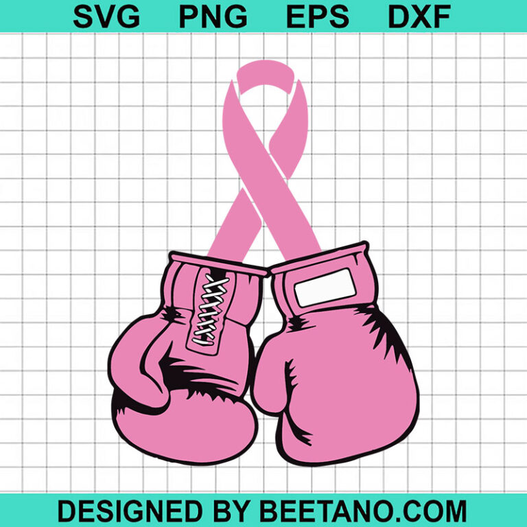 Breast Cancer Boxing Gloves SVG, Boxing Gloves Pink Ribbon SVG, Breast