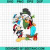 Mickey And Friends With Snowman SVG