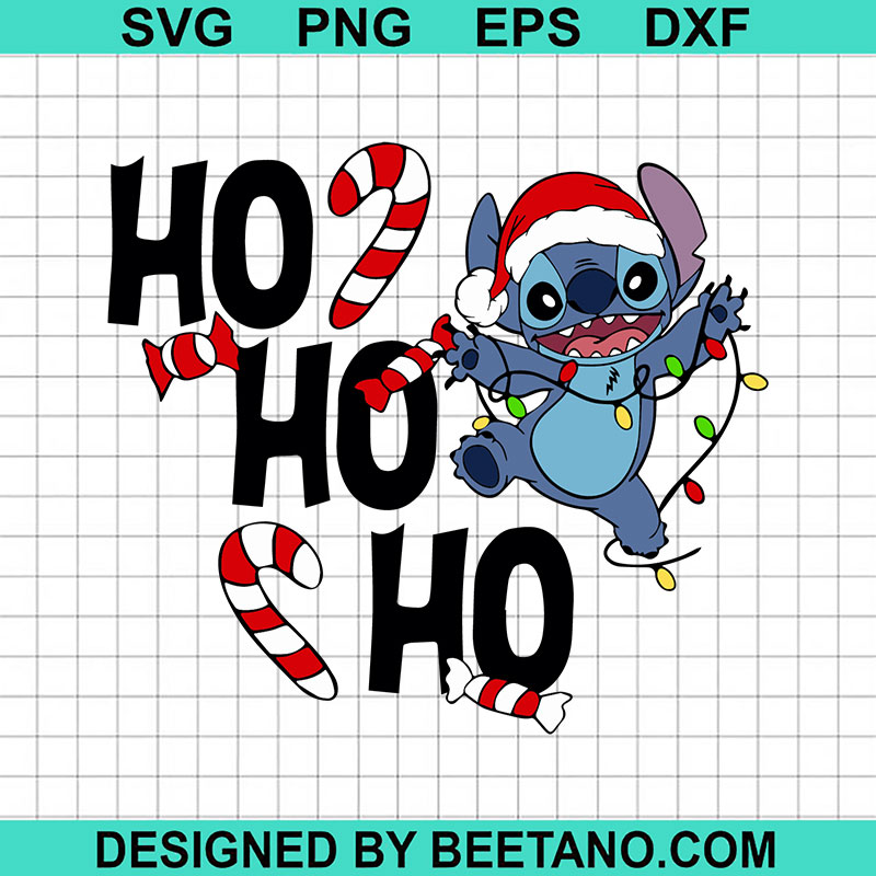 Ho Ho Ho Stitch SVG, Christmas Stitch SVG, Santa Stich Merry Christmas SVG