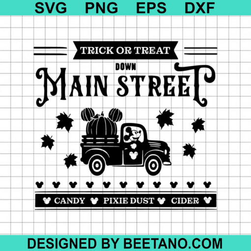 Trick Or Treat Down Main Street SVG, Disney Down Main Street SVG, Halloween SVG