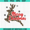 Leopard Reindeer Merry Christmas Svg
