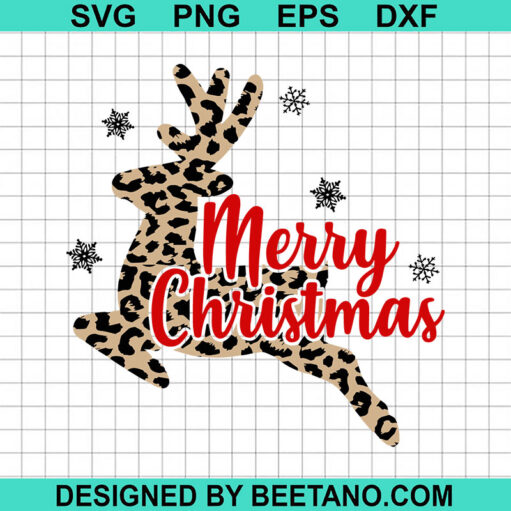 Leopard Reindeer Merry Christmas SVG, Leopard Reindeer SVG, Christmas Reindeer SVG