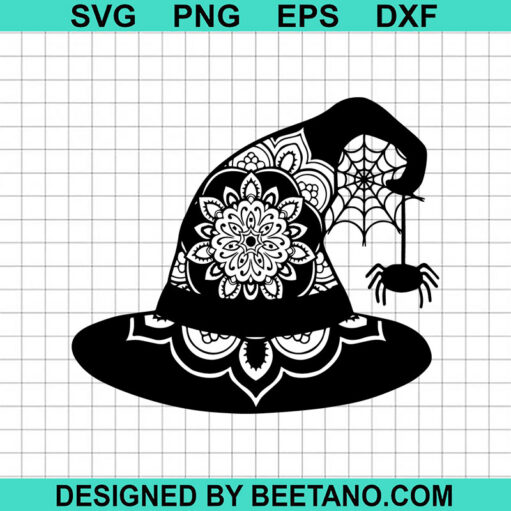 Mandala Witch Hat Svg