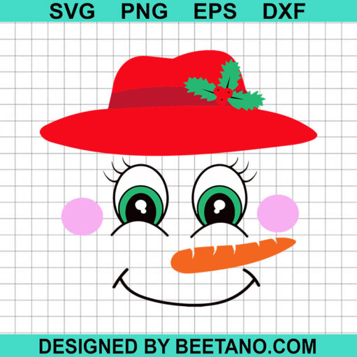 Christmas Snowman Face SVG