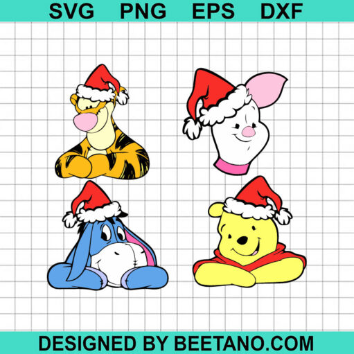 Winnie The Pooh Christmas SVG, Pooh And Friends Christmas SVG, Disney Christmas SVG