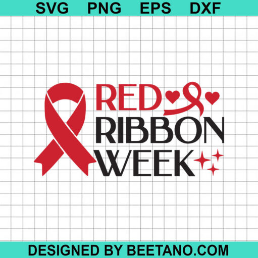 Red ribbon week SVG