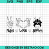 Halloween Peace Love Stitch SVG