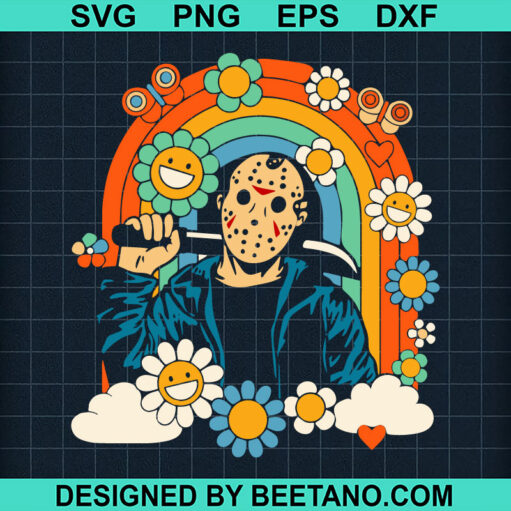 Floral Jason Voorhees Face SVG
