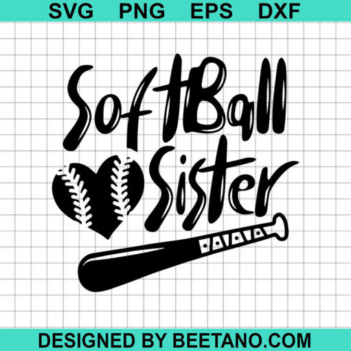 Softball Sister SVG, Softball SVG, Little Softball Sister SVG