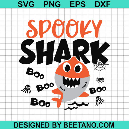 Spooky Shark Boo Boo Boo SVG, Halloween Baby Shark SVG, Spooky Shark SVG