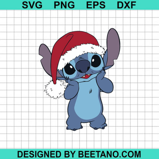 Christmas Stitch SVG, Santa Stitch SVG, Stitch With Christmas Hat SVG
