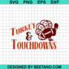 Turkey and touchdowns football SVG