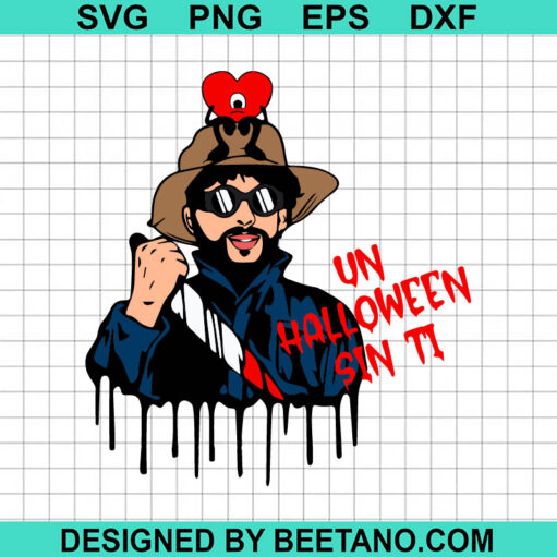 Un Halloween Sin Ti SVG, Bad Bunny Costume Michael Myers SVG, Bad Bunny Halloween SVG