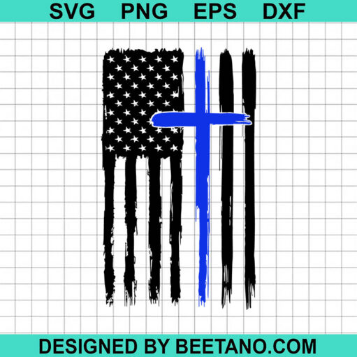 Police badge american flag SVG, Back the blue SVG, American flag blue SVG