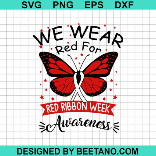 We wear red for Red ribbon week SVG