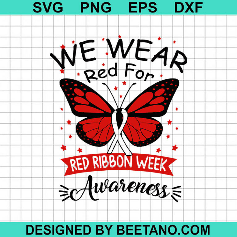 We wear red for Red ribbon week SVG, Red ribbon week SVG, Red ribbon ...