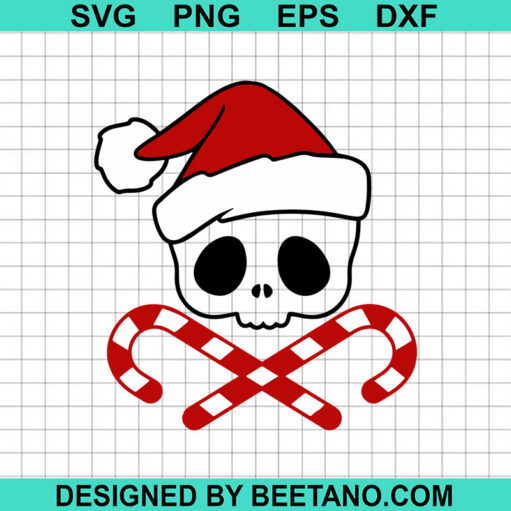 Baby Santa Skeleton SVG, Santa Skeleton SVG, Skeleton With Candy Cane SVG