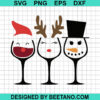Christmas Snowman Wine Glass Svg