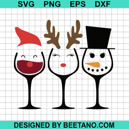 Christmas Snowman Wine Glass SVG, Christmas Wine Glass SVG, Funny Snowman SVG
